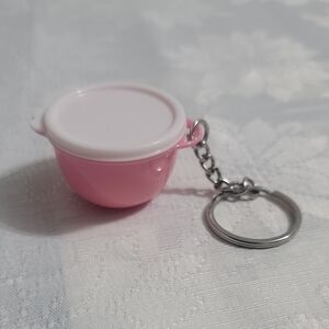 Tupperware Pink Mini Bowl Keychain